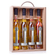 Coffret en bois avec 4 bouteilles d'huile d'olive aromatisés PREMIUM - 4 X 250ml