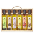 Coffret en bois avec 6 huiles d'olive aromatisés - 6 X 250ml